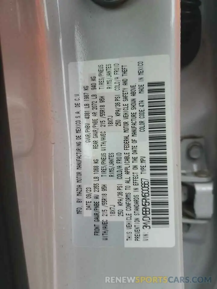 13 Фотография поврежденного автомобиля 3MVDMBBM5RM600667 MAZDA CX30 2024