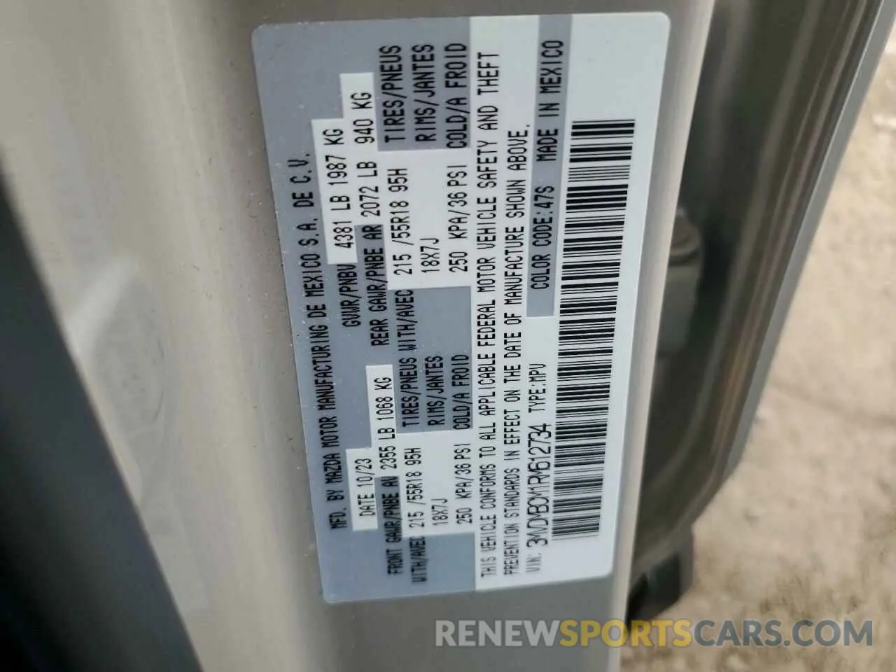 12 Фотография поврежденного автомобиля 3MVDMBCM1RM612734 MAZDA CX30 2024