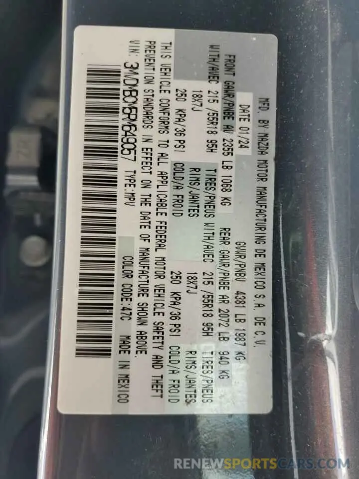 13 Photograph of a damaged car 3MVDMBCM5RM649057 MAZDA CX30 2024