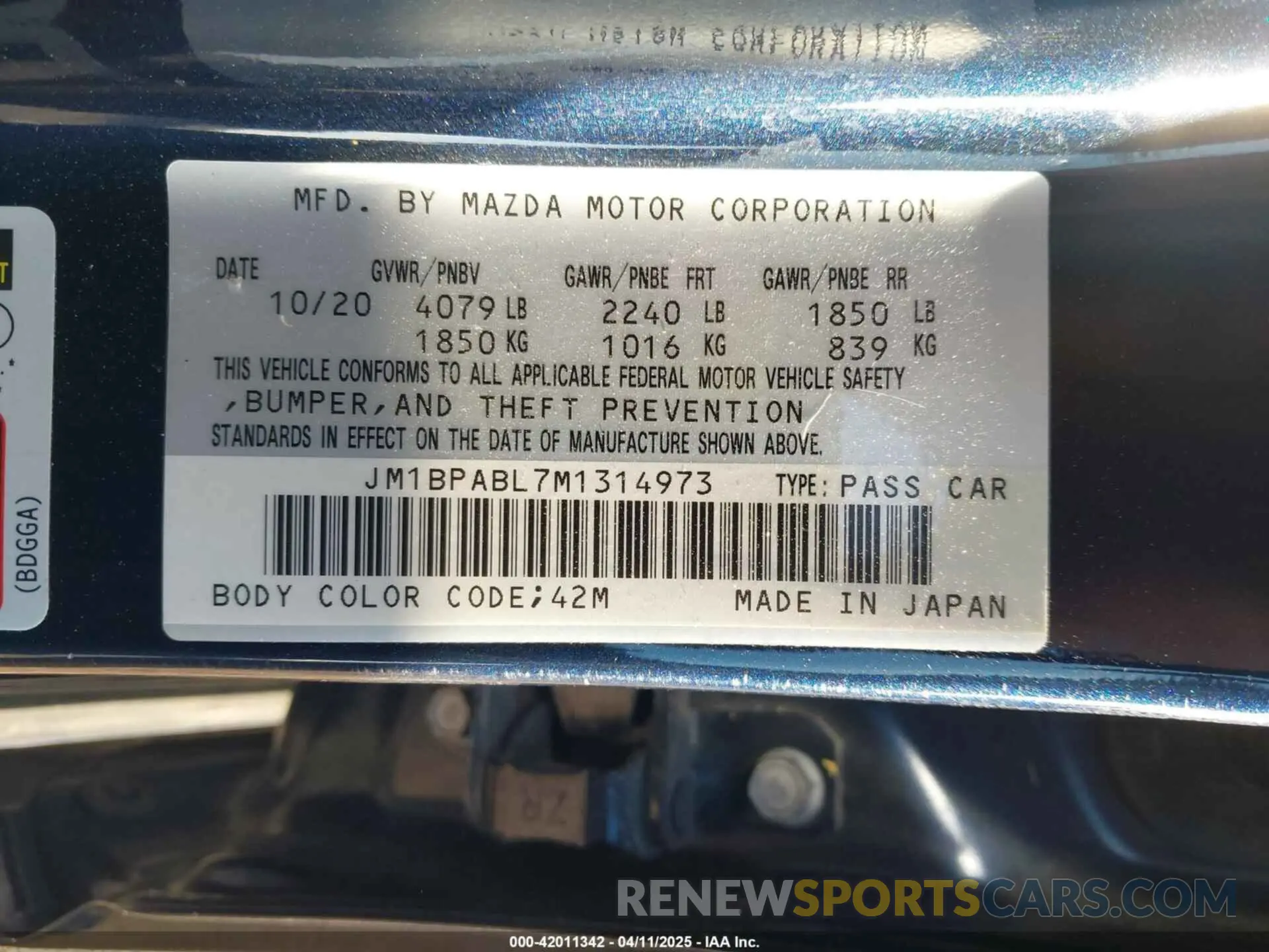 9 Photograph of a damaged car JM1BPABL7M1314973 MAZDA MAZDA3 2021