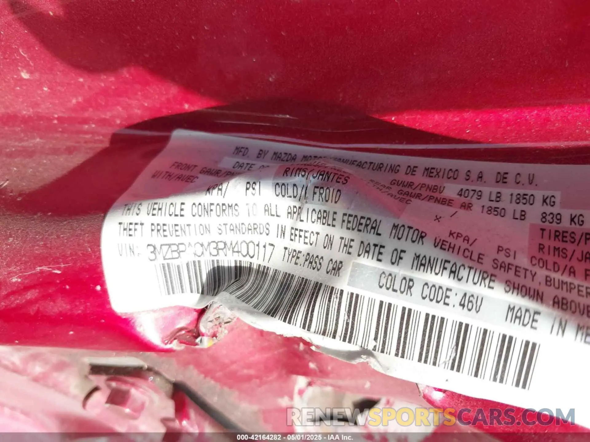 9 Фотография поврежденного автомобиля 3MZBPACM3RM400117 MAZDA MAZDA3 2024