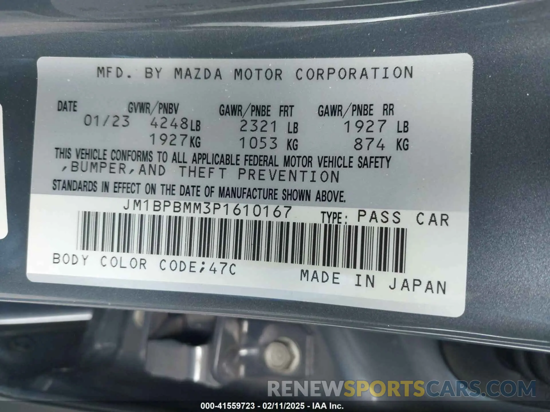 9 Фотография поврежденного автомобиля JM1BPBMM3P1610167 MAZDA MAZDA3 HATCHBACK 2023