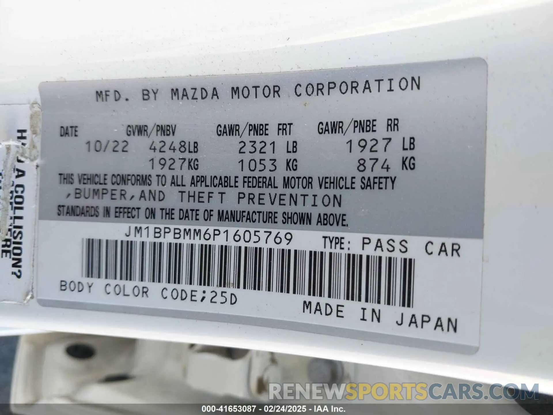 9 Фотография поврежденного автомобиля JM1BPBMM6P1605769 MAZDA MAZDA3 HATCHBACK 2023