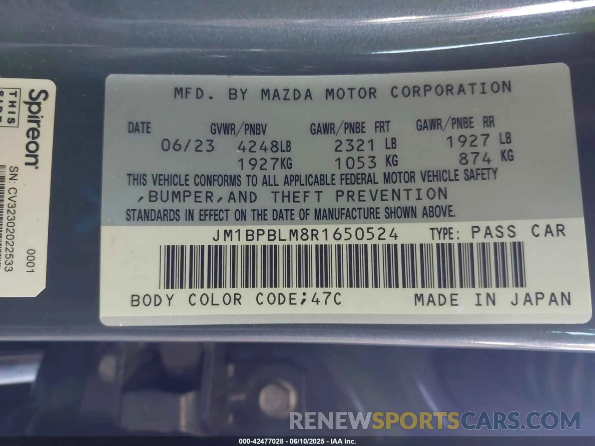 9 Photograph of a damaged car JM1BPBLM8R1650524 MAZDA MAZDA3 HATCHBACK 2024