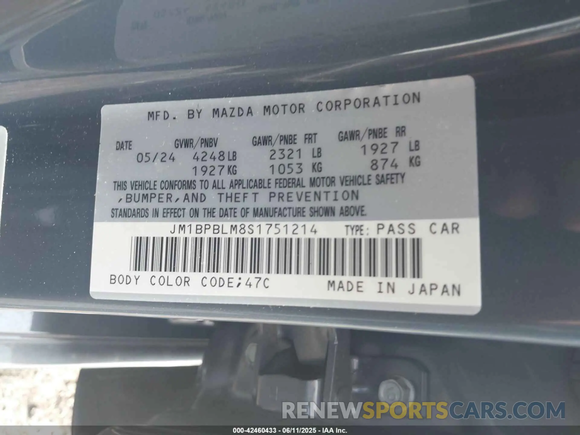 9 Photograph of a damaged car JM1BPBLM8S1751214 MAZDA MAZDA3 HATCHBACK 2025