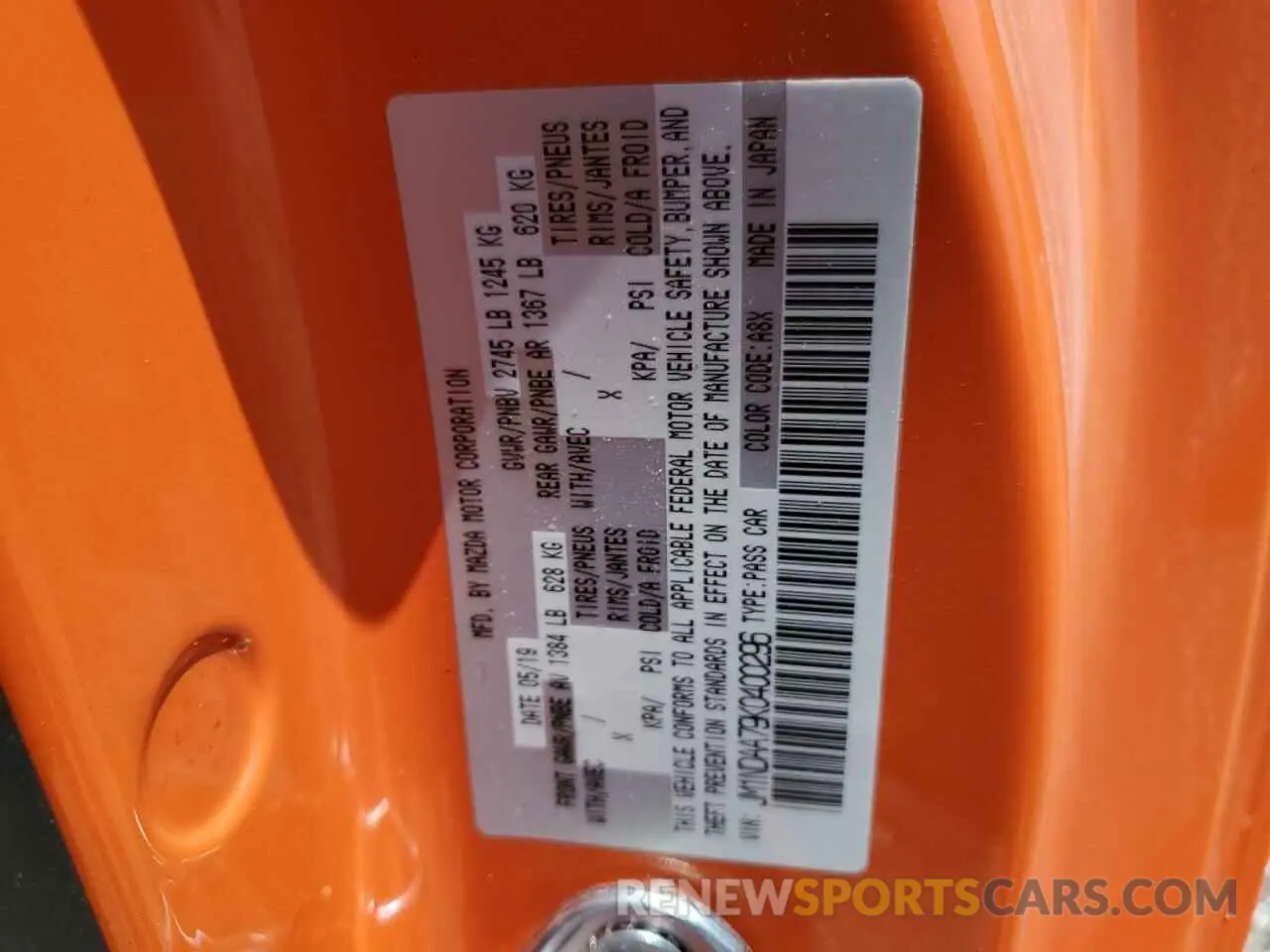 13 Фотография поврежденного автомобиля JM1NDAA79K0400296 MAZDA MX5 2019