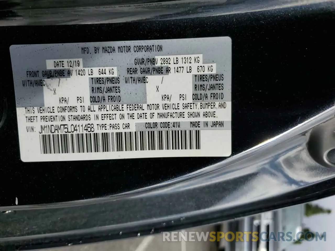 12 Фотография поврежденного автомобиля JM1NDAM75L0411468 MAZDA MX5 2020