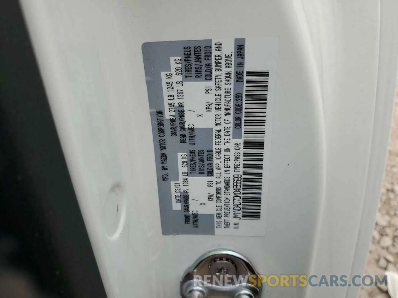 12 Фотография поврежденного автомобиля JM1NDAD70M0455699 MAZDA MX5 2021