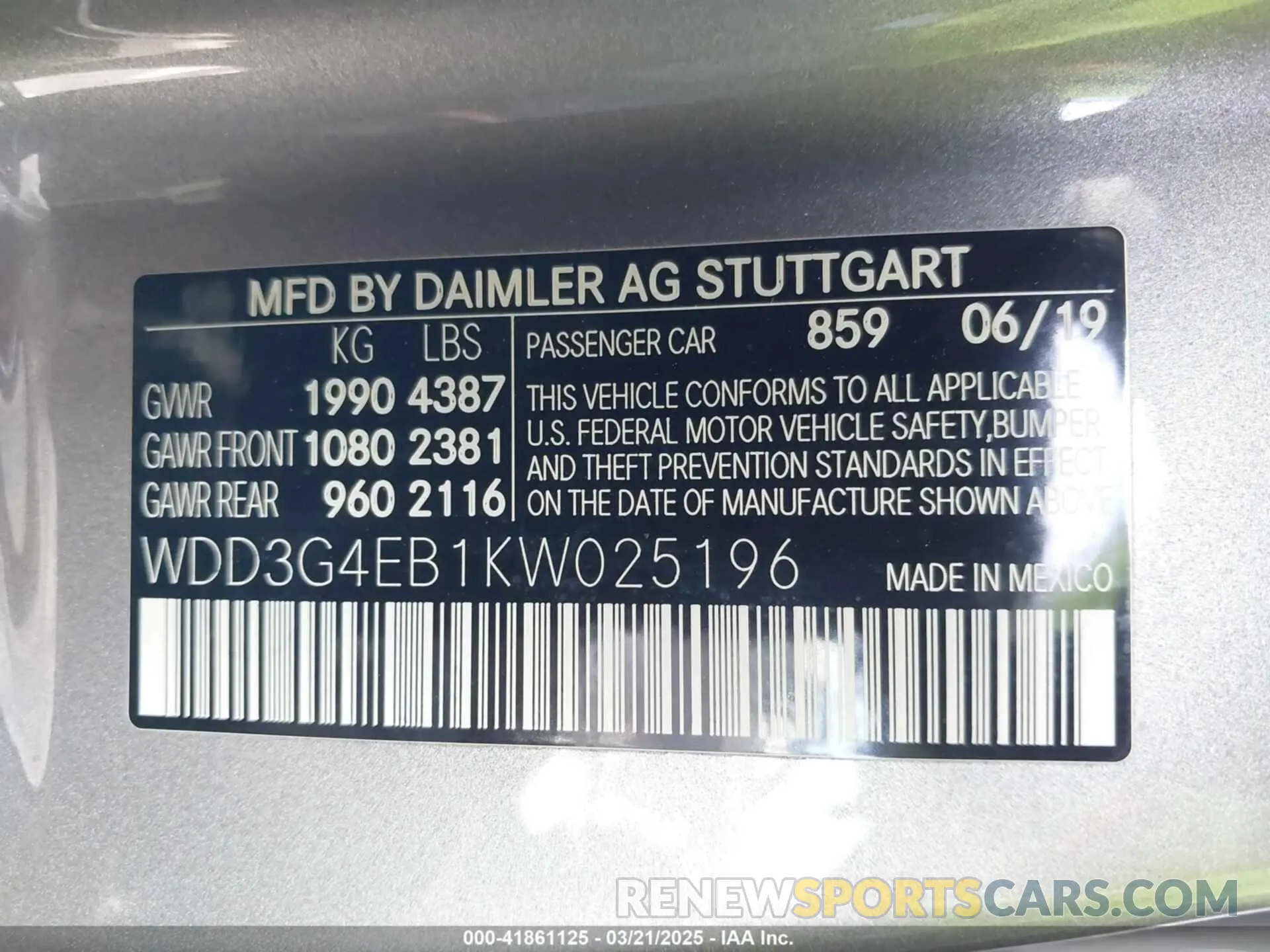9 Photograph of a damaged car WDD3G4EB1KW025196 MERCEDES-BENZ A 220 2019