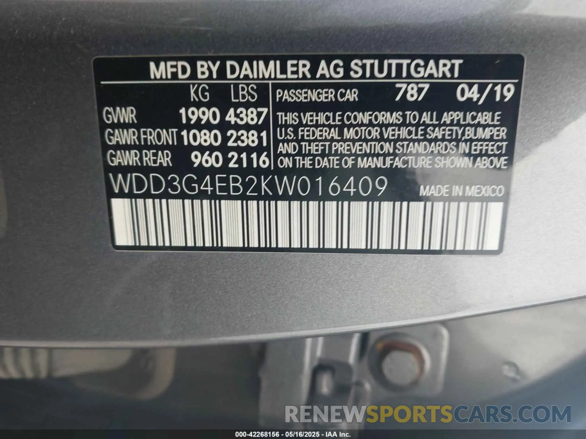 9 Photograph of a damaged car WDD3G4EB2KW016409 MERCEDES-BENZ A 220 2019
