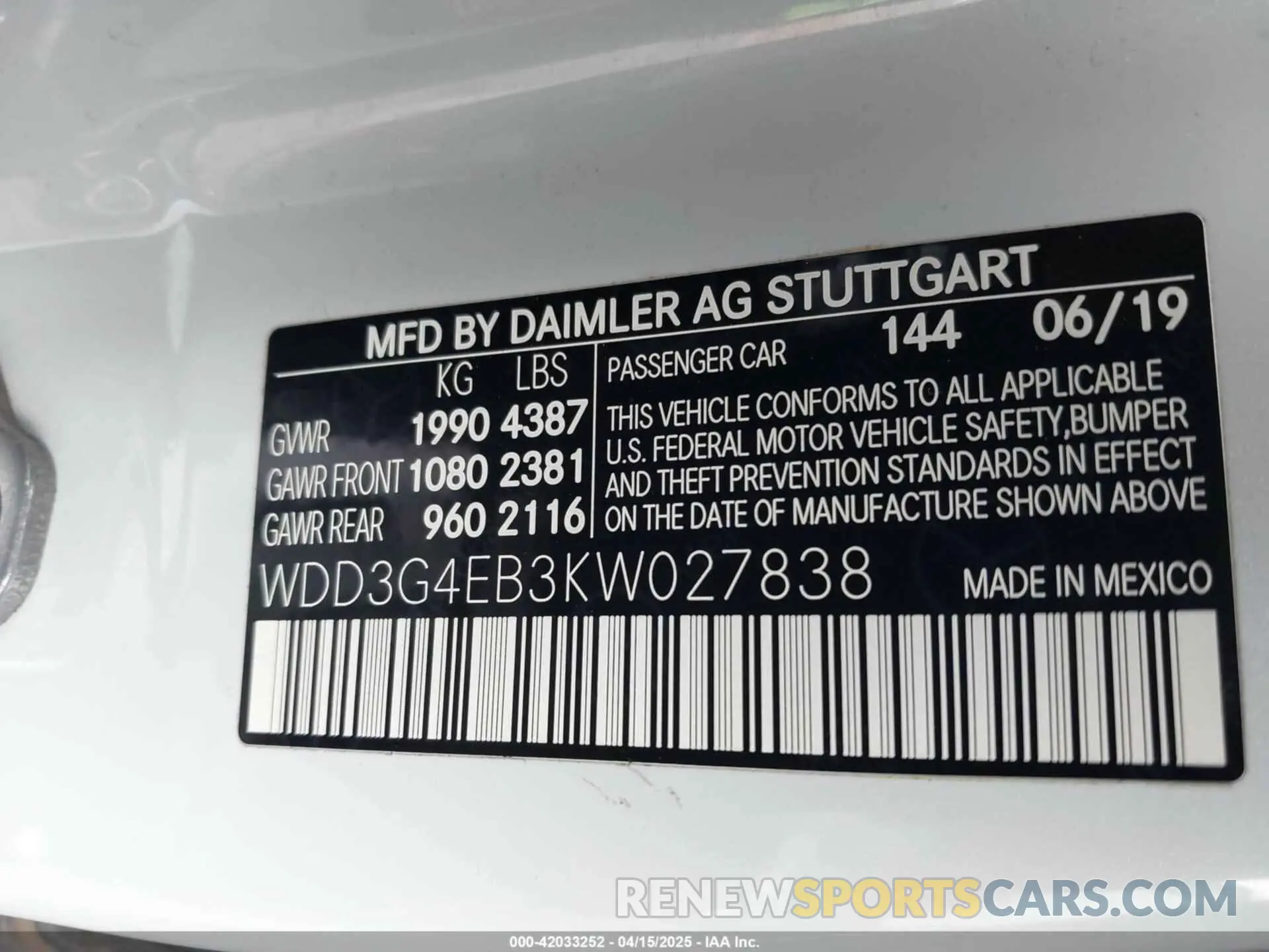 9 Photograph of a damaged car WDD3G4EB3KW027838 MERCEDES-BENZ A 220 2019