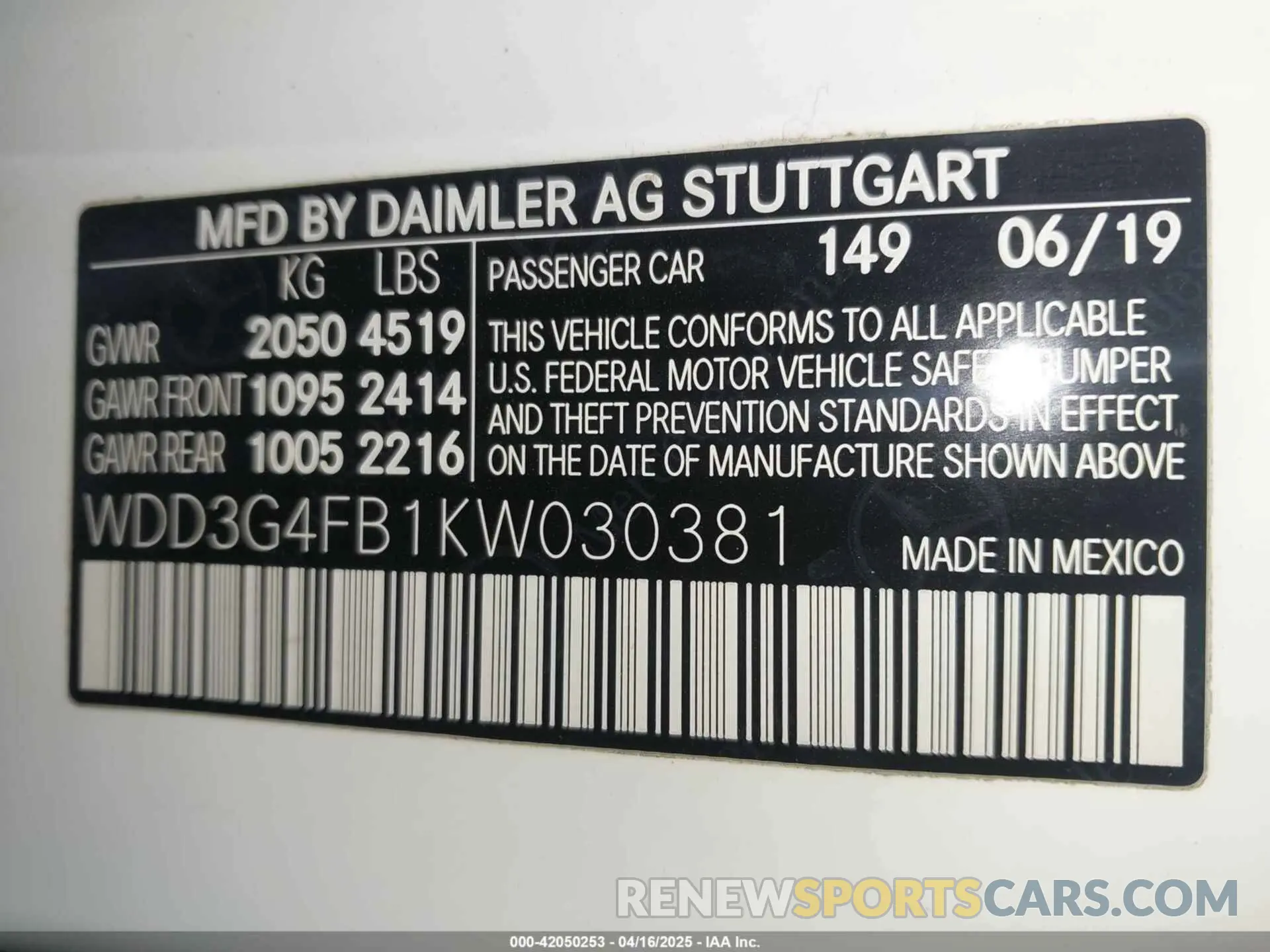 9 Photograph of a damaged car WDD3G4FB1KW030381 MERCEDES-BENZ A 220 2019
