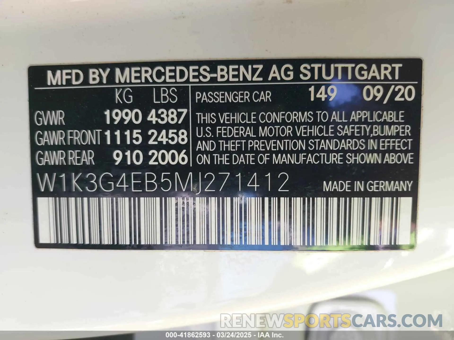 9 Фотография поврежденного автомобиля W1K3G4EB5MJ271412 MERCEDES-BENZ A 220 2021