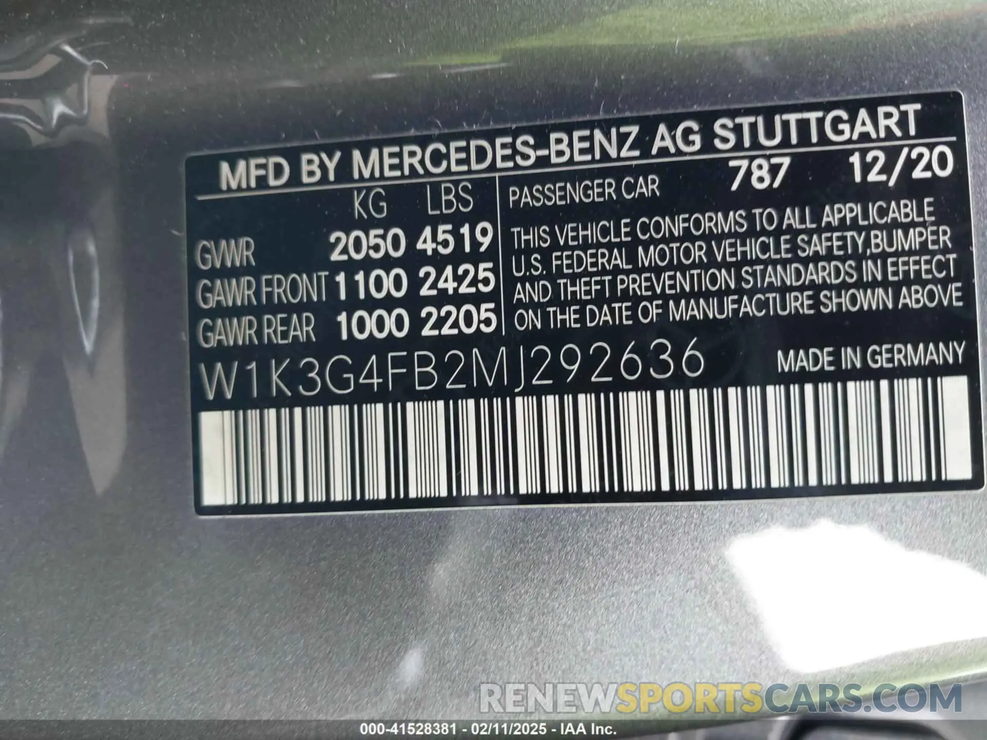 9 Фотография поврежденного автомобиля W1K3G4FB2MJ292636 MERCEDES-BENZ A 220 2021