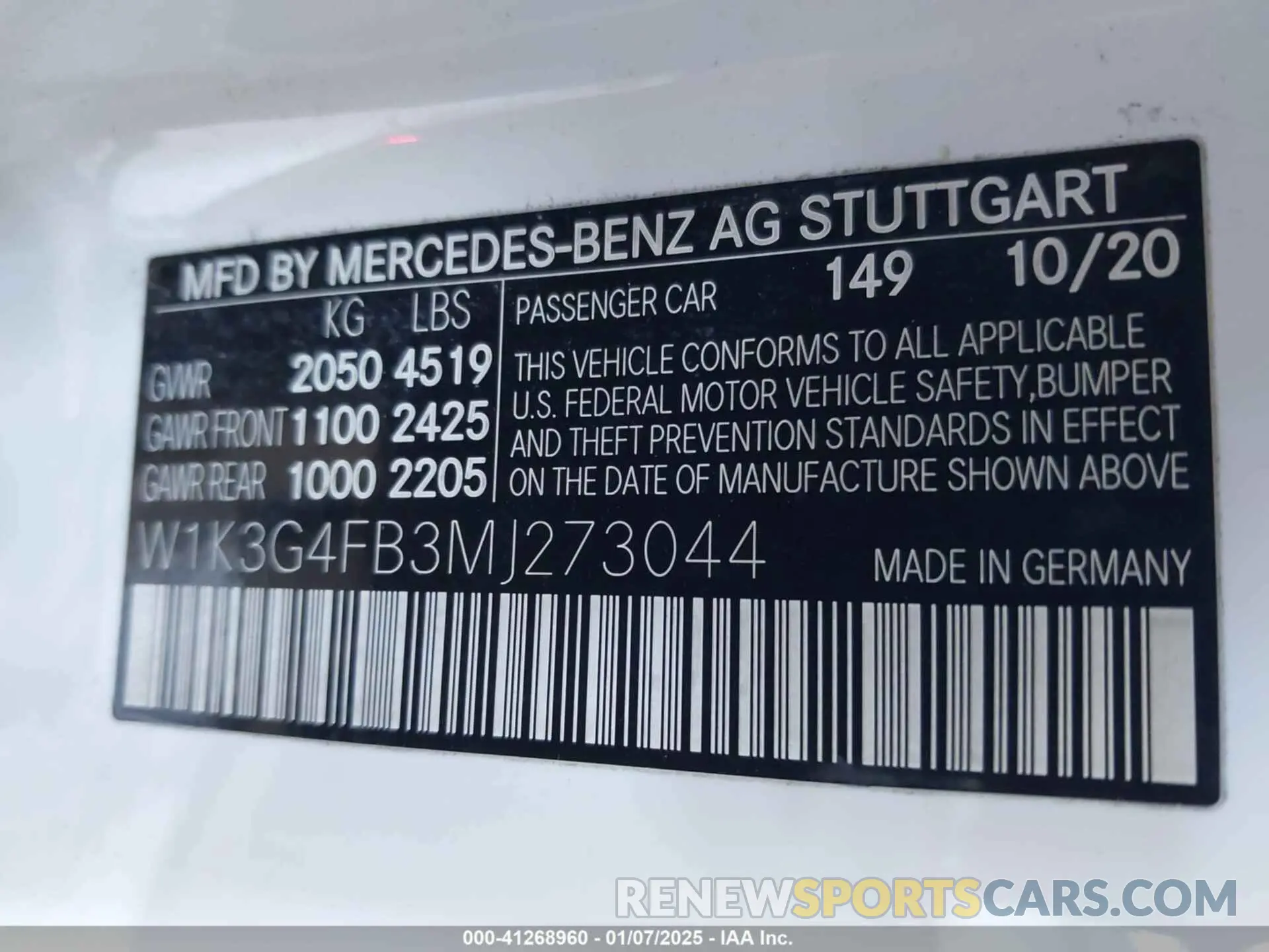 9 Фотография поврежденного автомобиля W1K3G4FB3MJ273044 MERCEDES-BENZ A 220 2021