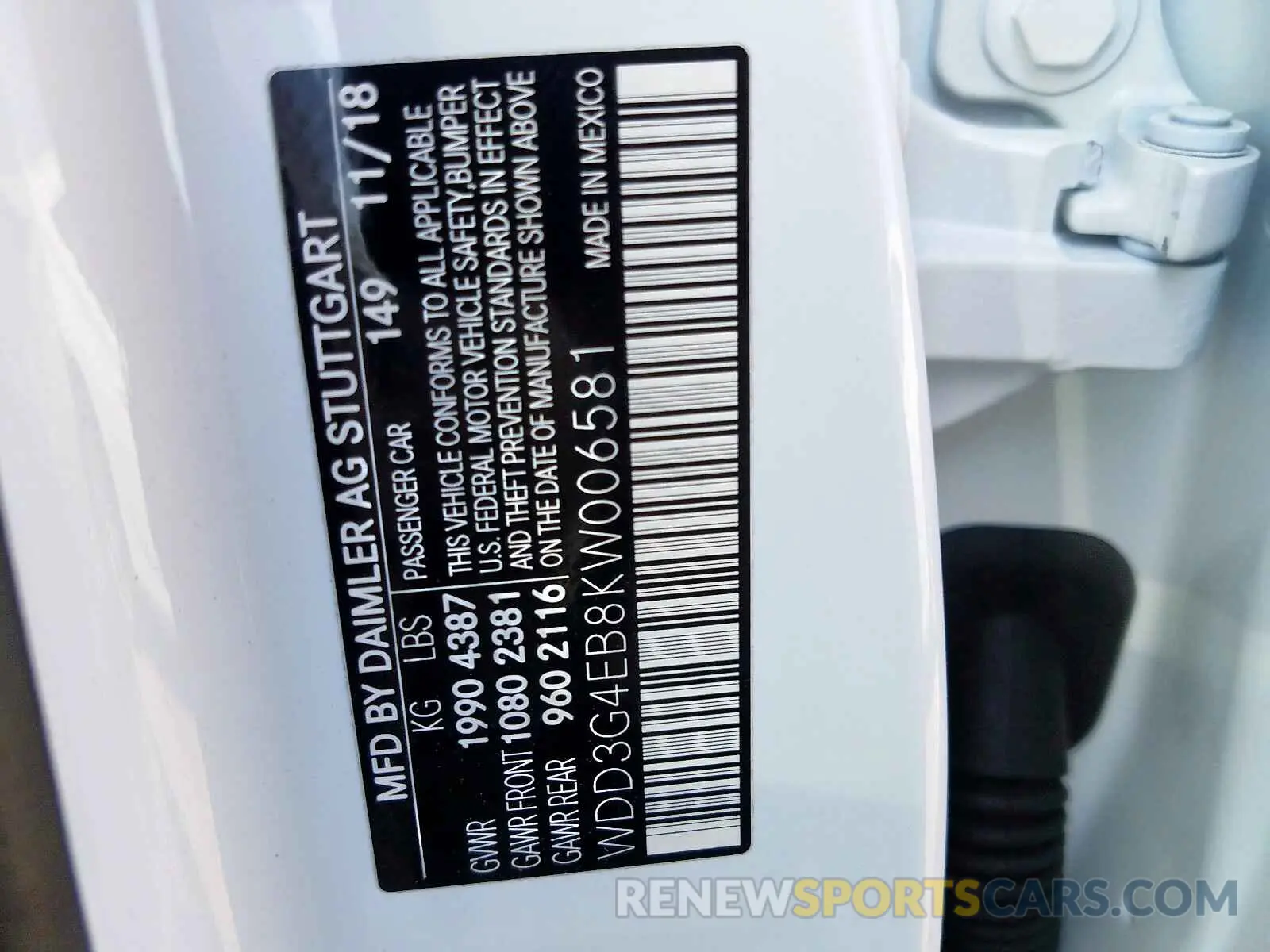 10 Photograph of a damaged car WDD3G4EB8KW006581 MERCEDES-BENZ A 220 4MAT 2019