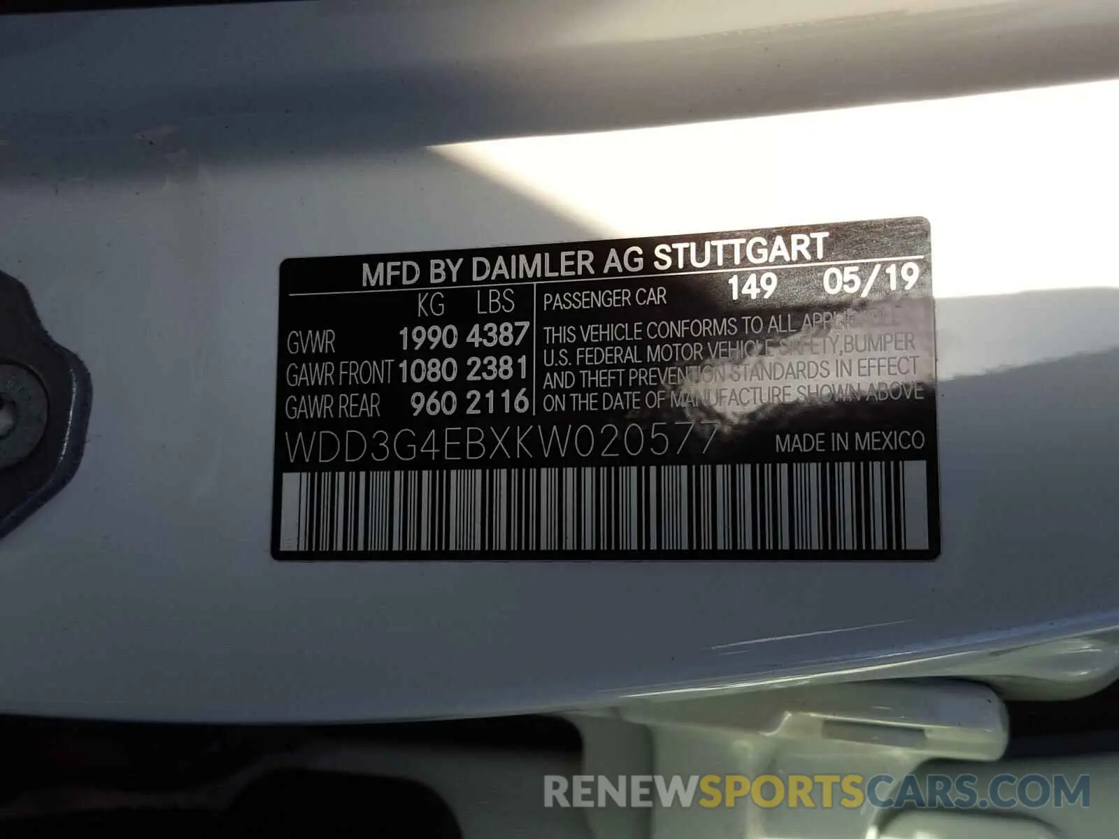 10 Photograph of a damaged car WDD3G4EBXKW020577 MERCEDES-BENZ A 220 4MAT 2019
