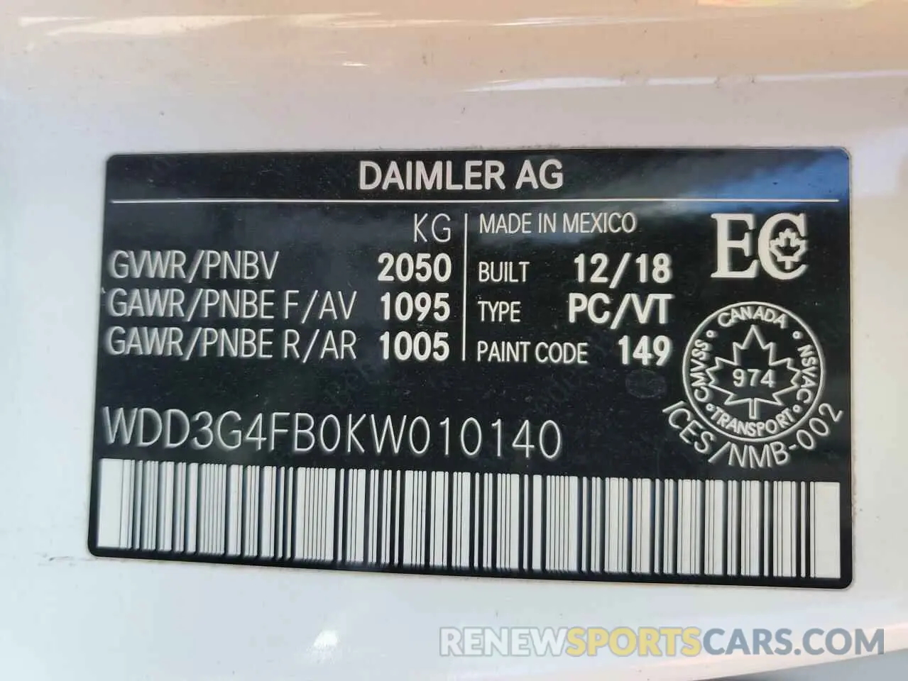 13 Photograph of a damaged car WDD3G4FB0KW010140 MERCEDES-BENZ A-CLASS 2019