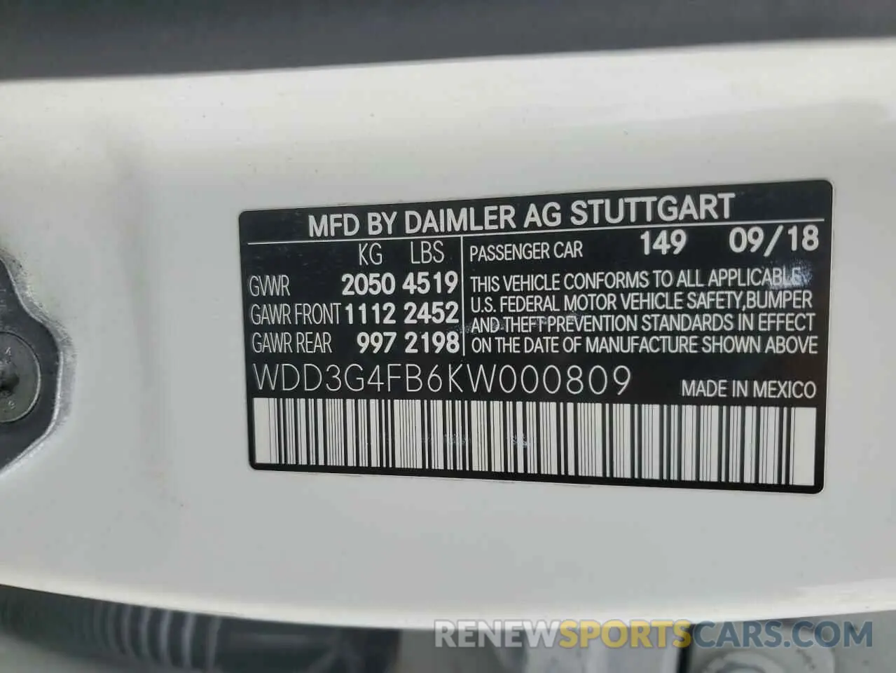 12 Photograph of a damaged car WDD3G4FB6KW000809 MERCEDES-BENZ A-CLASS 2019