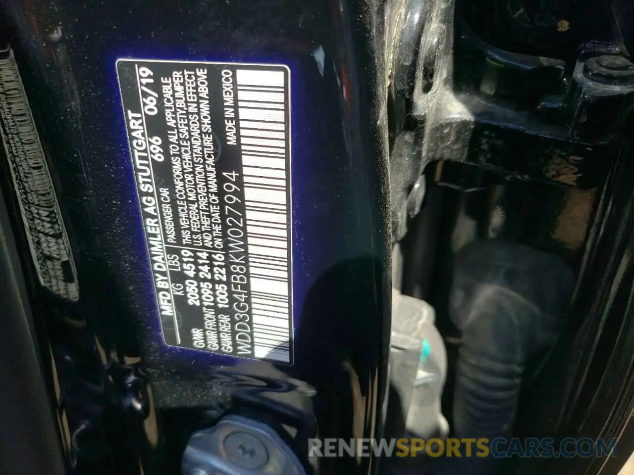 10 Photograph of a damaged car WDD3G4FB8KW027994 MERCEDES-BENZ A-CLASS 2019