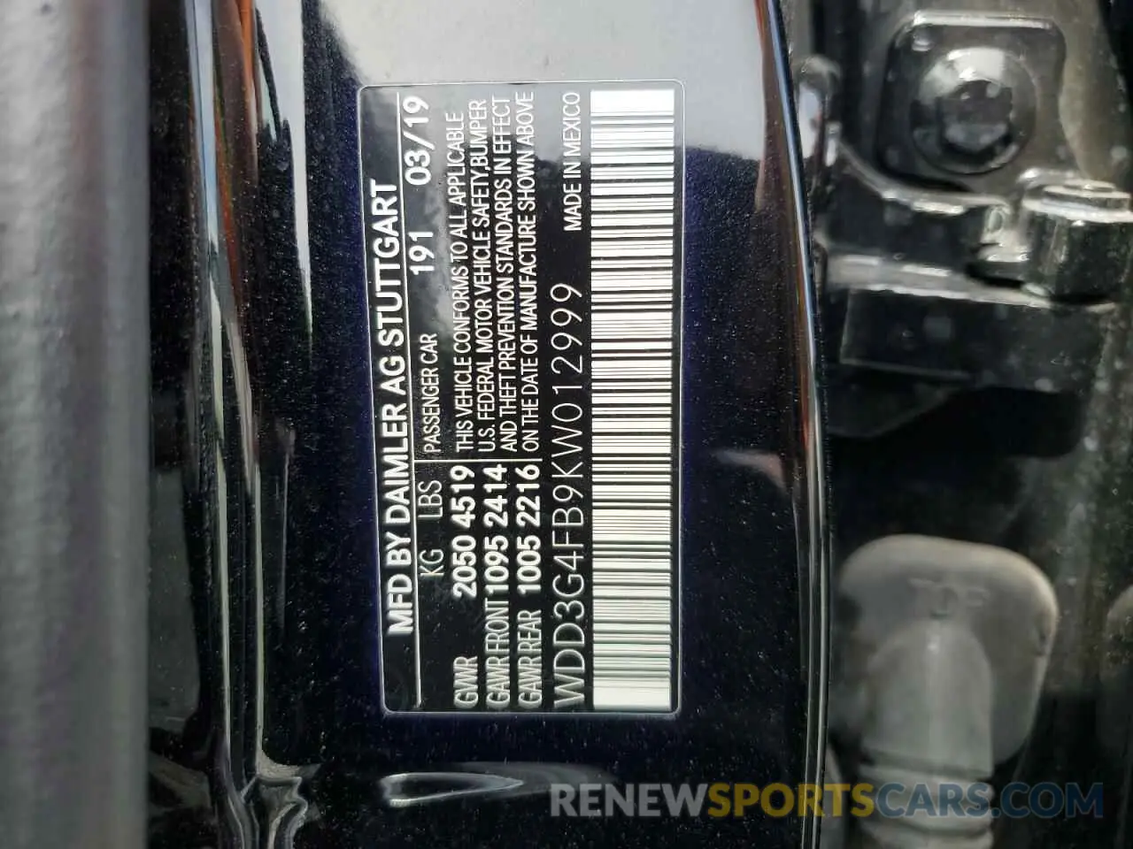 12 Фотография поврежденного автомобиля WDD3G4FB9KW012999 MERCEDES-BENZ A-CLASS 2019