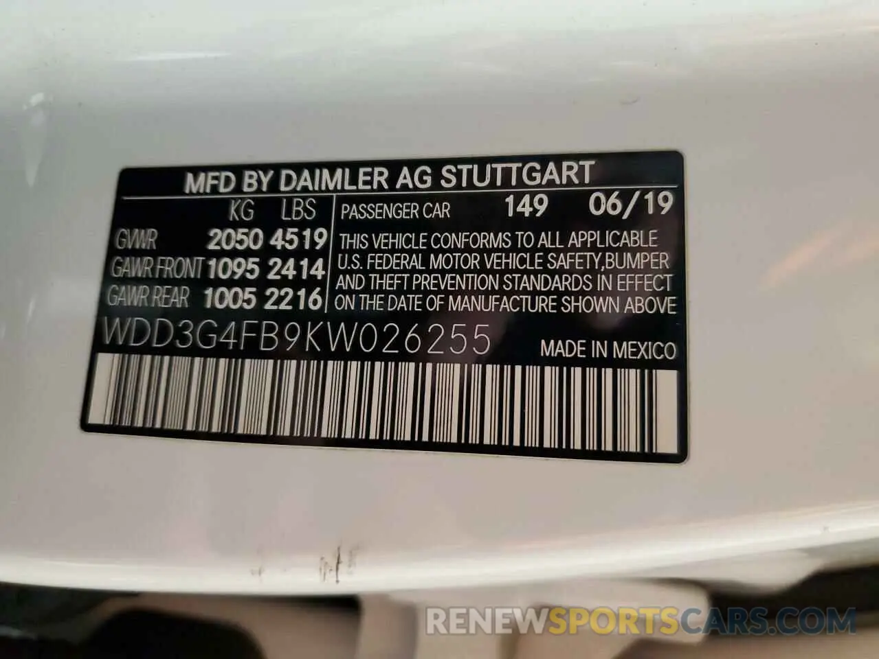 13 Photograph of a damaged car WDD3G4FB9KW026255 MERCEDES-BENZ A-CLASS 2019