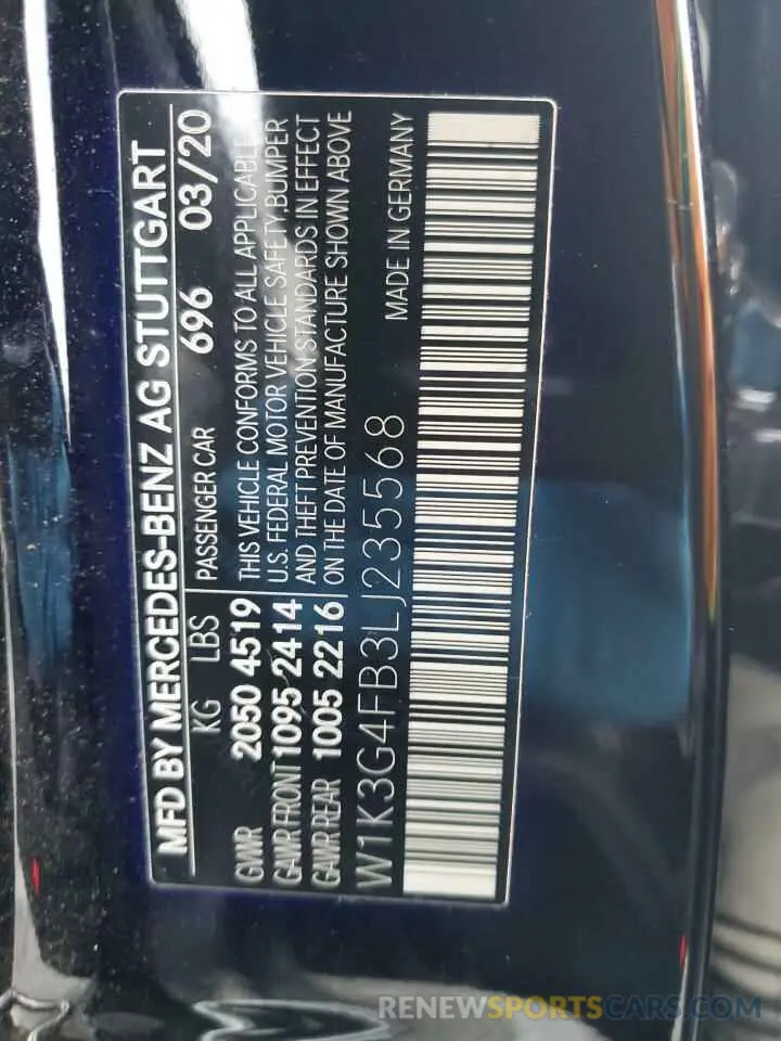 12 Фотография поврежденного автомобиля W1K3G4FB3LJ235568 MERCEDES-BENZ A-CLASS 2020