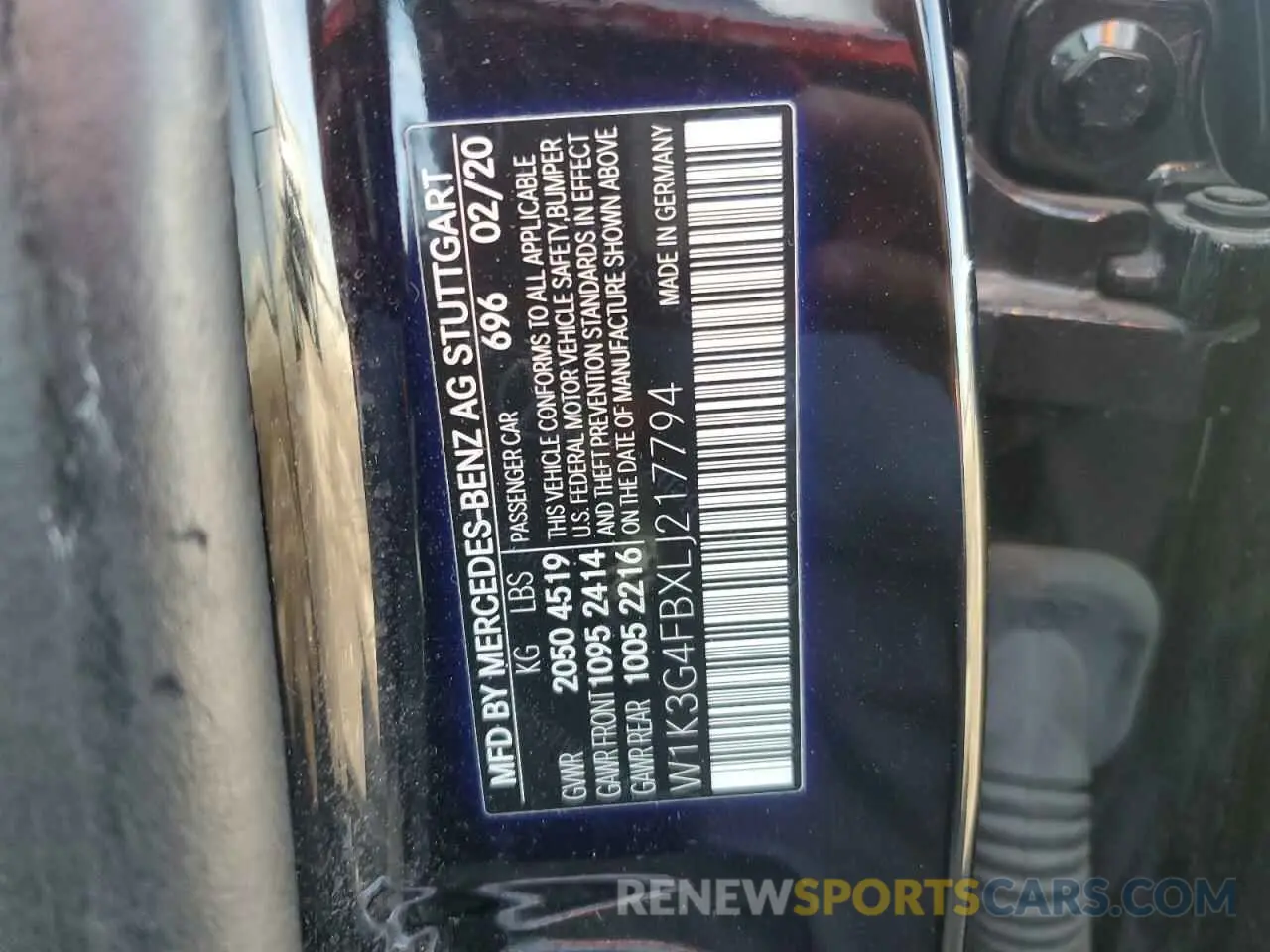 12 Photograph of a damaged car W1K3G4FBXLJ217794 MERCEDES-BENZ A-CLASS 2020