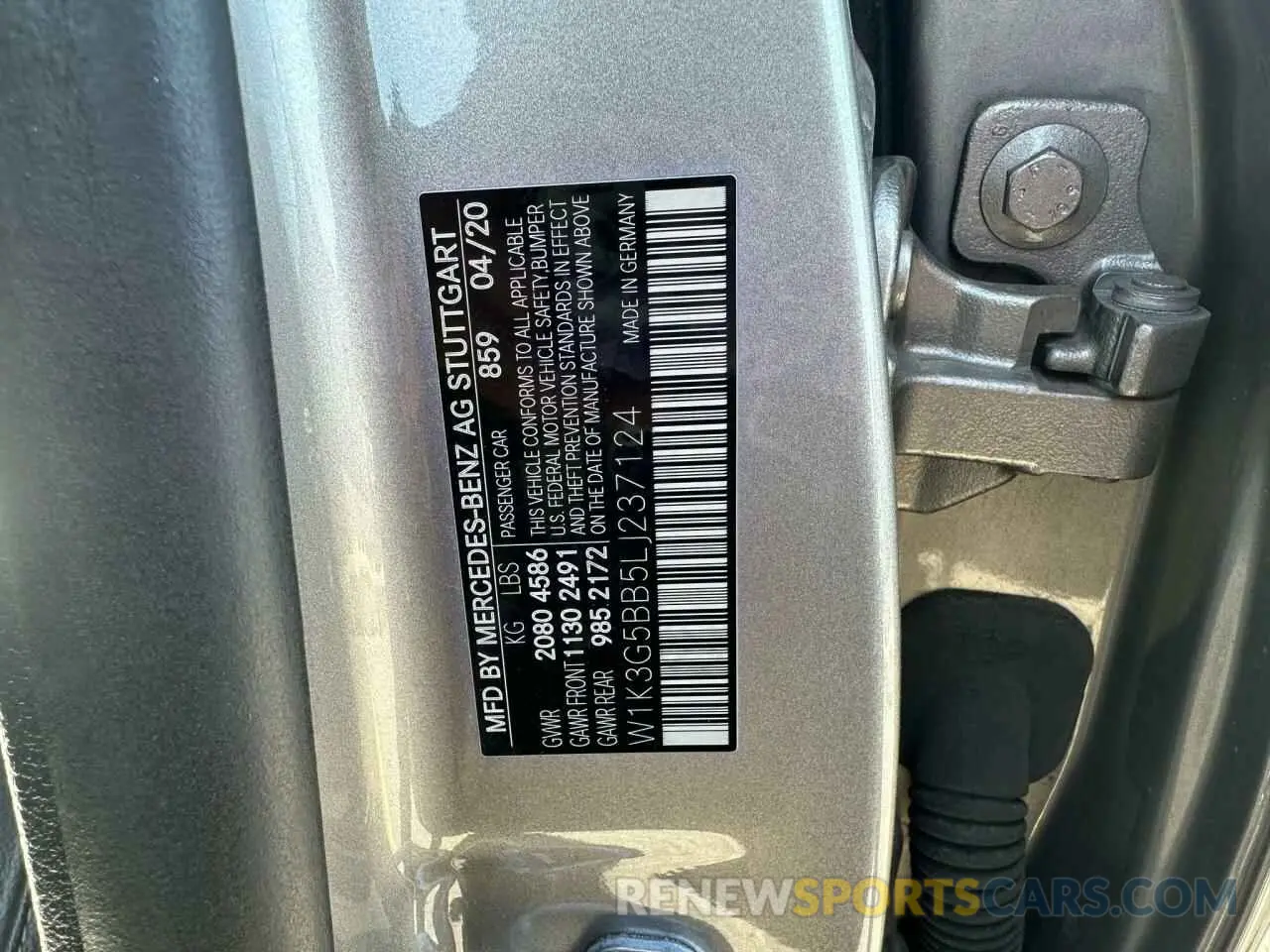 10 Фотография поврежденного автомобиля W1K3G5BB5LJ237124 MERCEDES-BENZ A-CLASS 2020