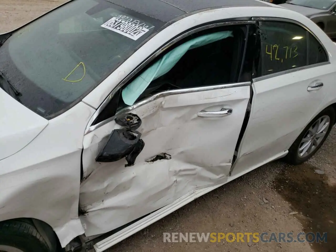 9 Photograph of a damaged car W1K3G4EB4MJ304383 MERCEDES-BENZ A-CLASS 2021