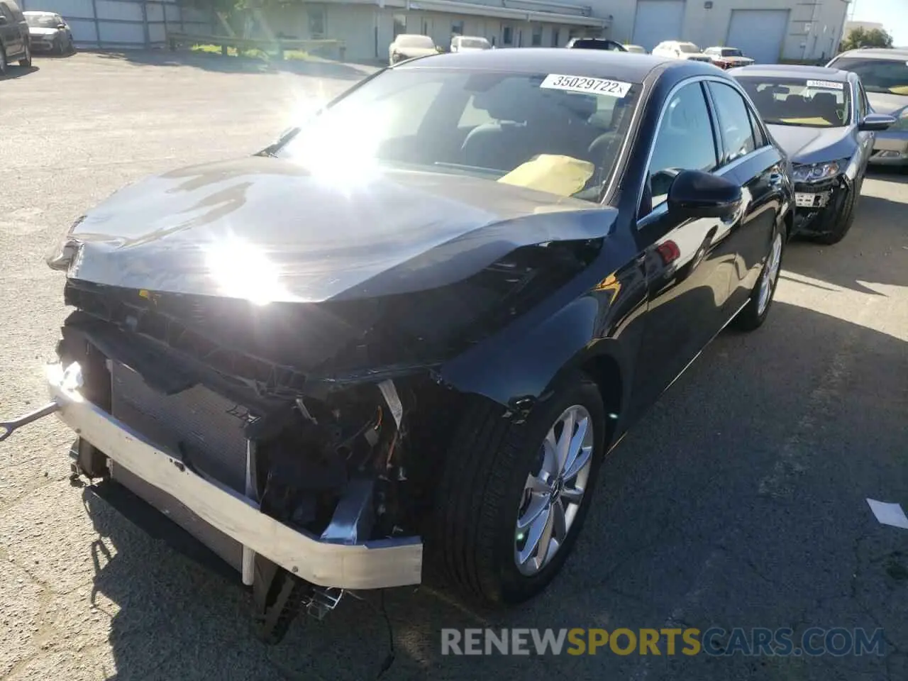 2 Photograph of a damaged car W1K3G4EBXMJ259174 MERCEDES-BENZ A-CLASS 2021