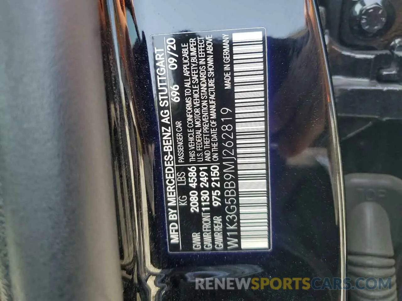 12 Photograph of a damaged car W1K3G5BB9MJ262819 MERCEDES-BENZ A-CLASS 2021