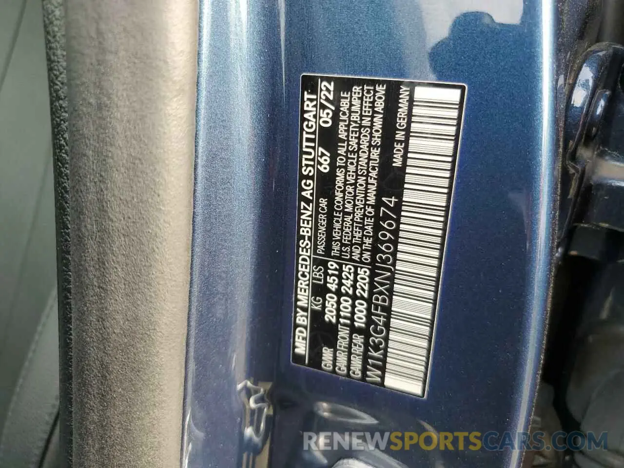 12 Фотография поврежденного автомобиля W1K3G4FBXNJ369674 MERCEDES-BENZ A-CLASS 2022