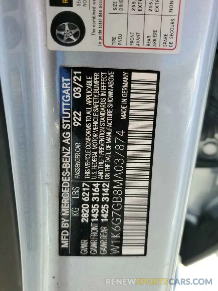 12 Фотография поврежденного автомобиля W1K6G7GB8MA037874 MERCEDES-BENZ ALL OTHER 2021