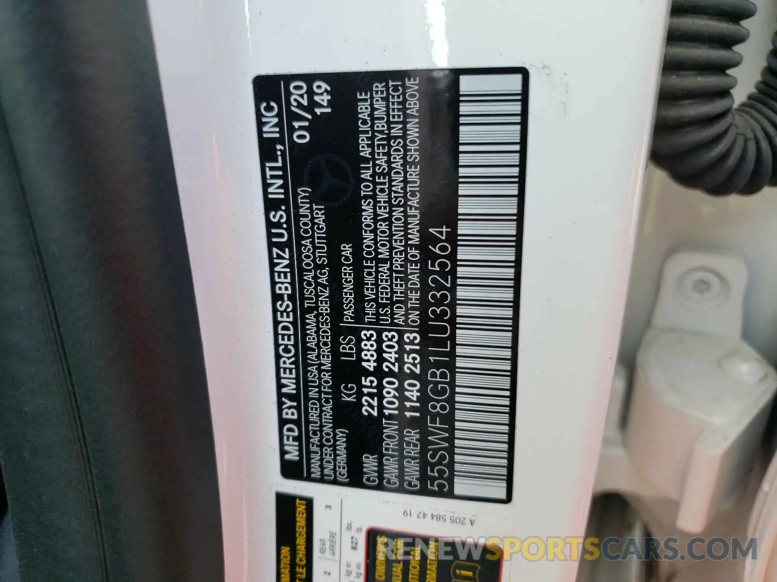 10 Photograph of a damaged car 55SWF8GB1LU332564 MERCEDES-BENZ AMG 2020