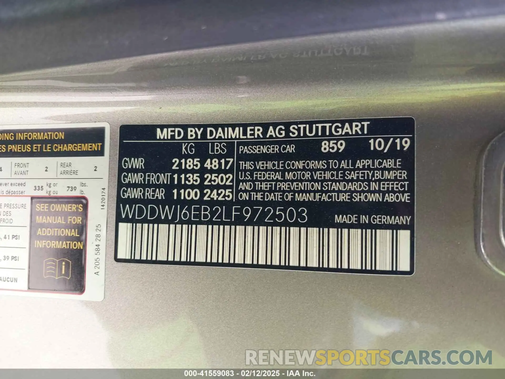 9 Фотография поврежденного автомобиля WDDWJ6EB2LF972503 MERCEDES-BENZ AMG C 43 2020