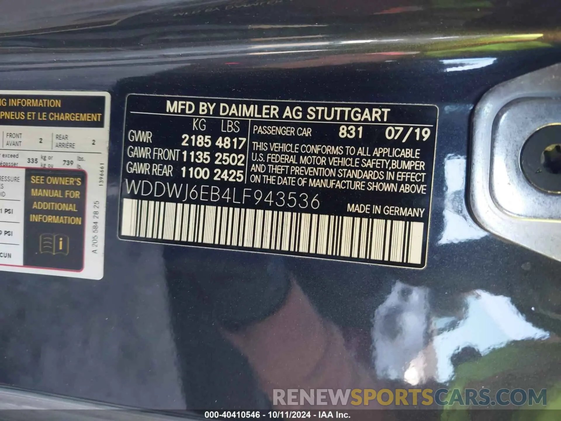9 Photograph of a damaged car WDDWJ6EB4LF943536 MERCEDES-BENZ AMG C 43 2020