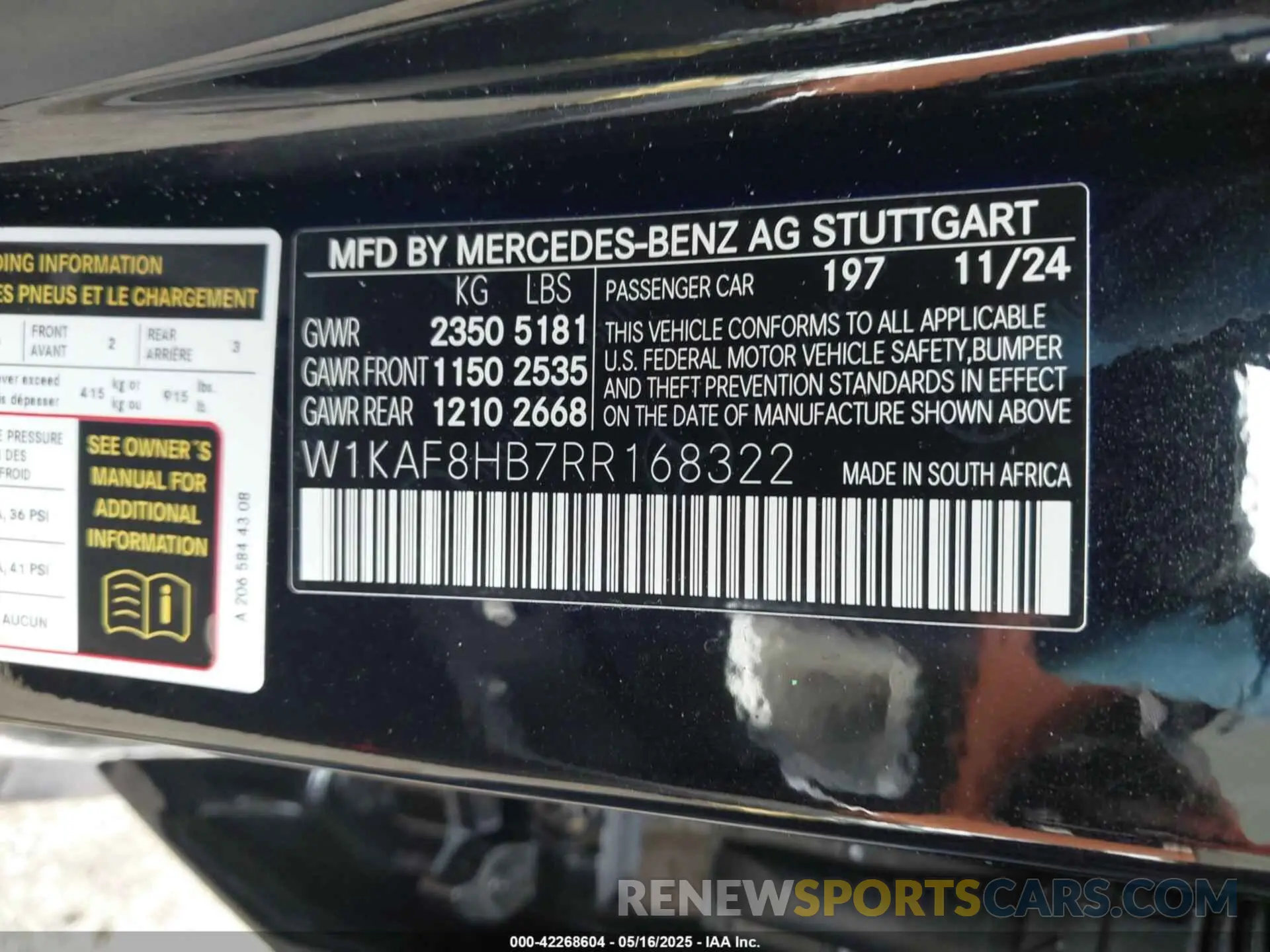 9 Photograph of a damaged car W1KAF8HB7RR168322 MERCEDES-BENZ AMG C 43 2024