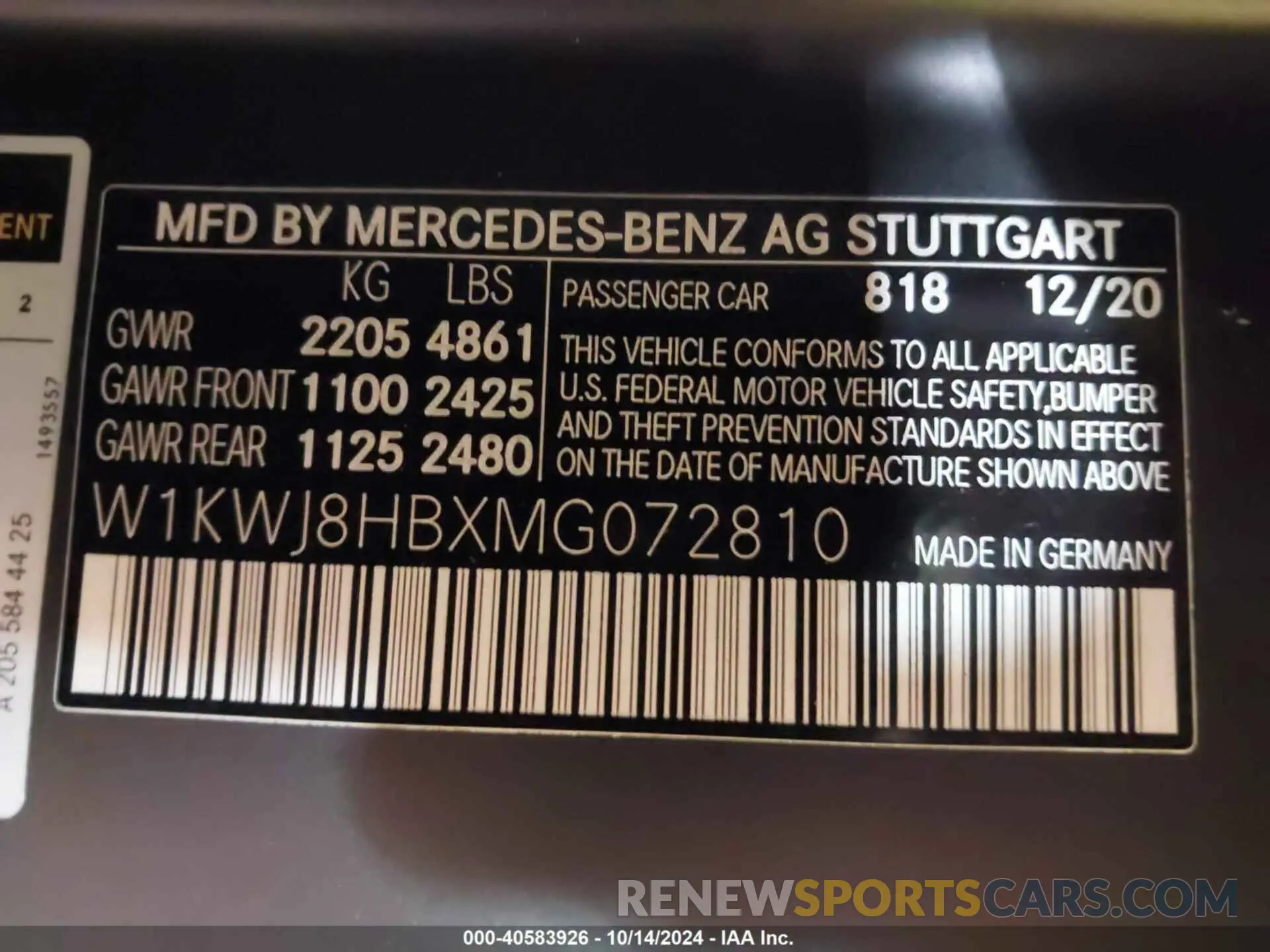 9 Photograph of a damaged car W1KWJ8HBXMG072810 MERCEDES-BENZ AMG C 63 2021