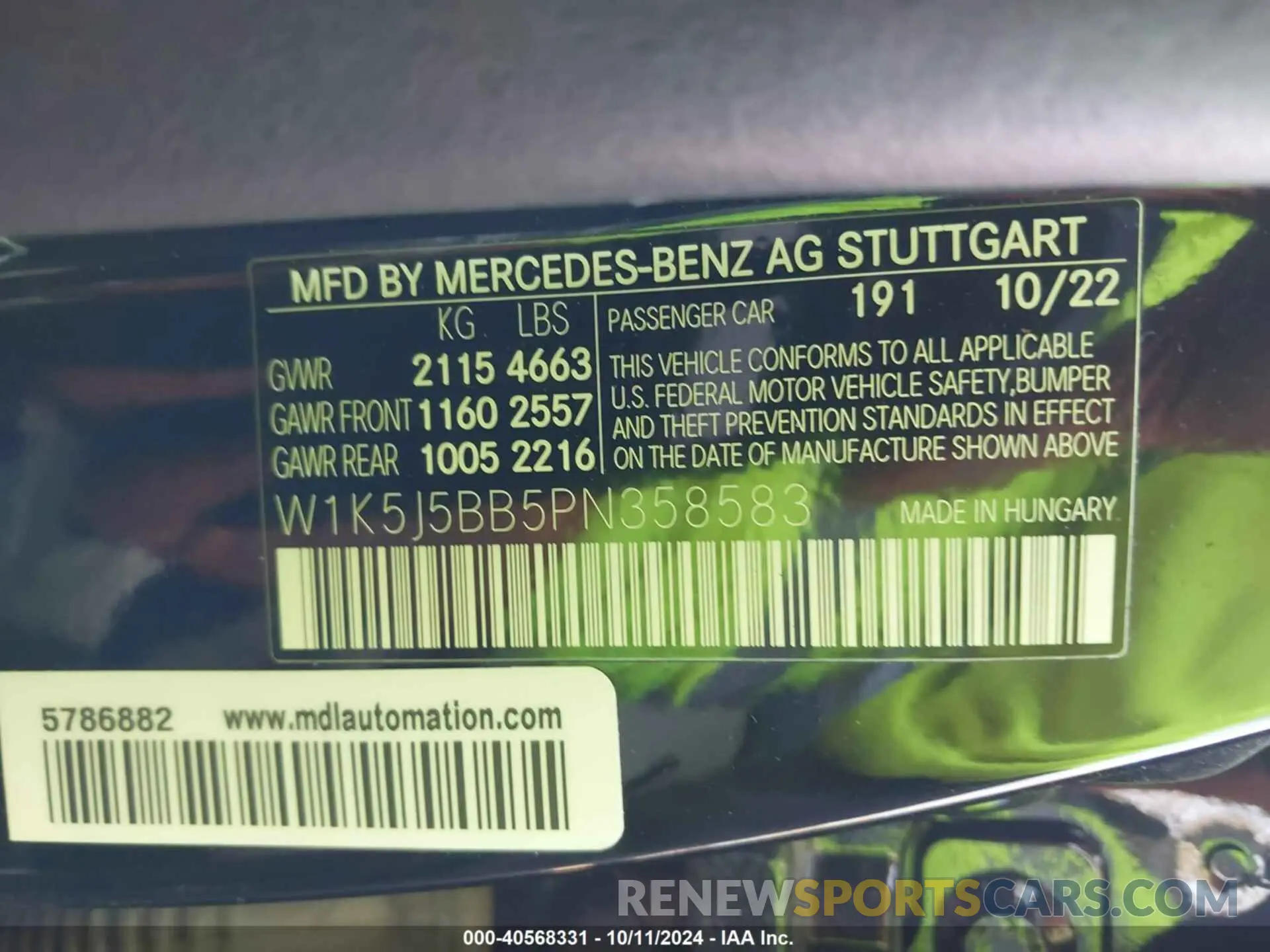 9 Photograph of a damaged car W1K5J5BB5PN358583 MERCEDES-BENZ AMG CLA 35 2023