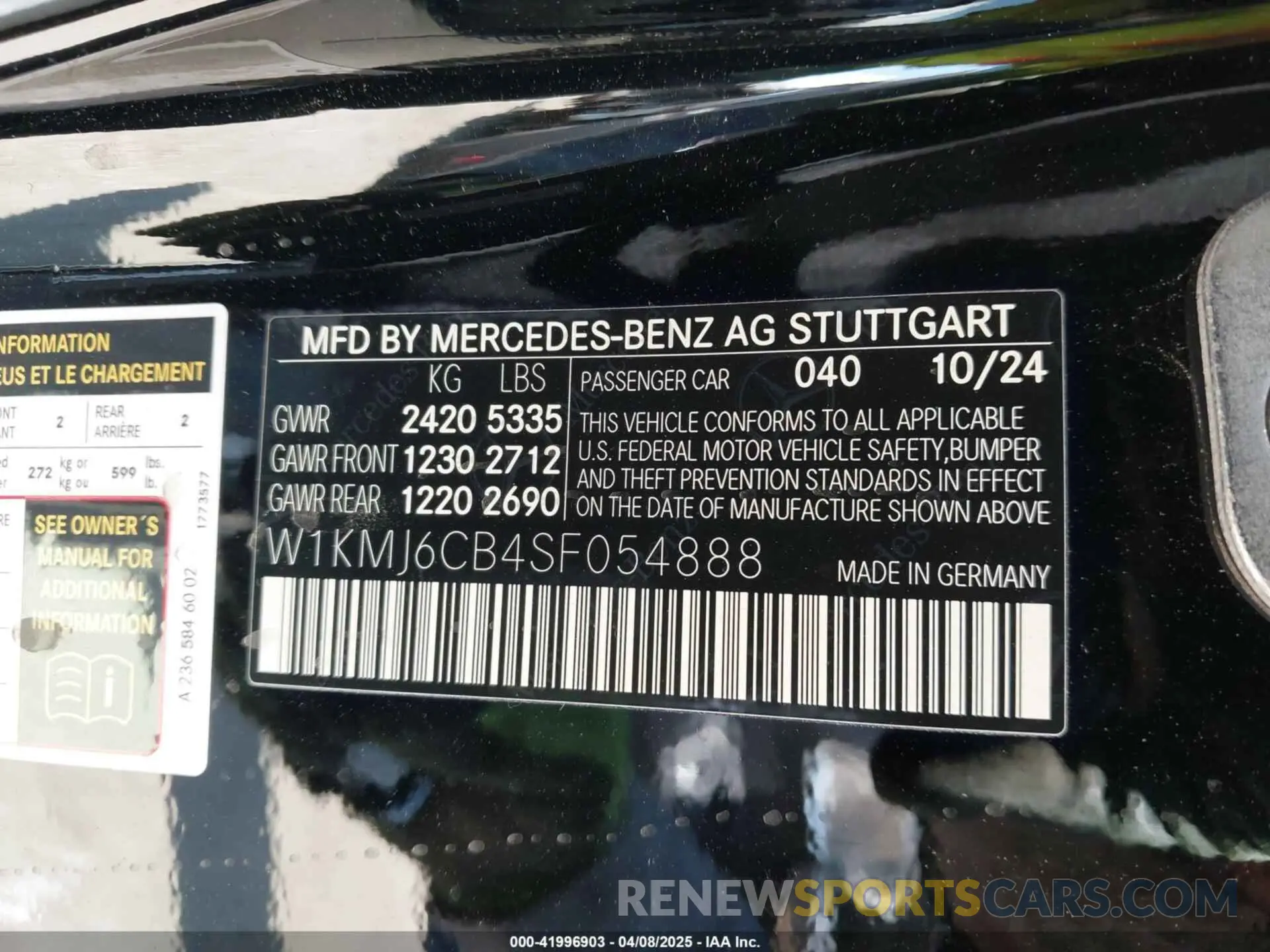 9 Photograph of a damaged car W1KMJ6CB4SF054888 MERCEDES-BENZ AMG CLE 53 2025
