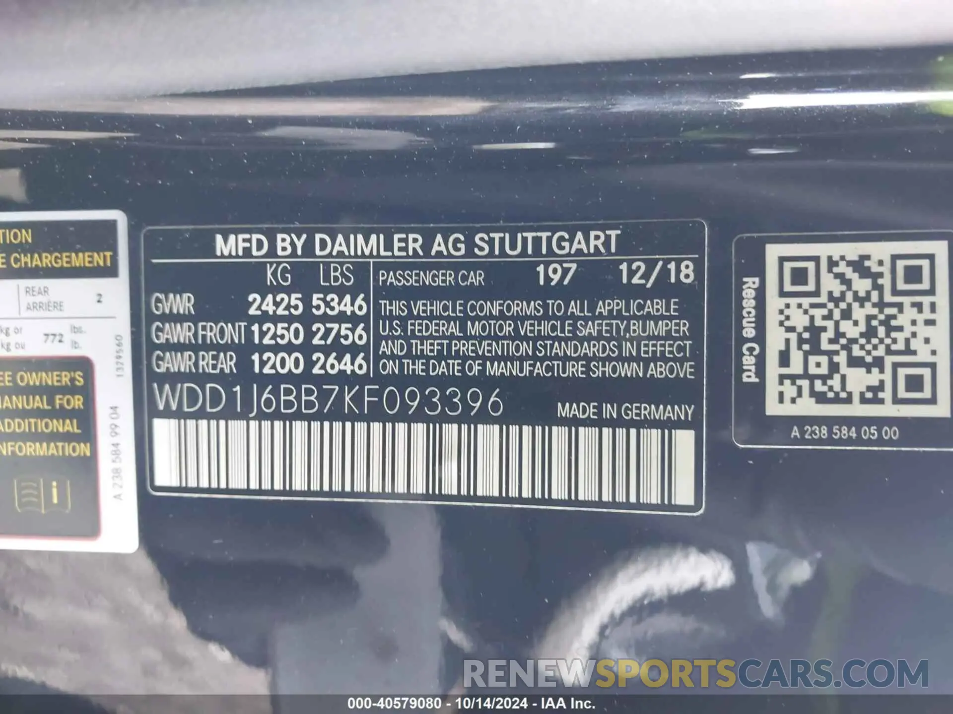 9 Фотография поврежденного автомобиля WDD1J6BB7KF093396 MERCEDES-BENZ AMG E 53 2019