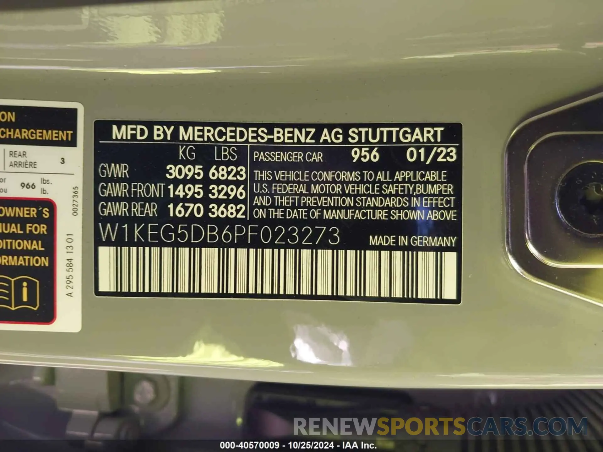 9 Photograph of a damaged car W1KEG5DB6PF023273 MERCEDES-BENZ AMG EQE 2023