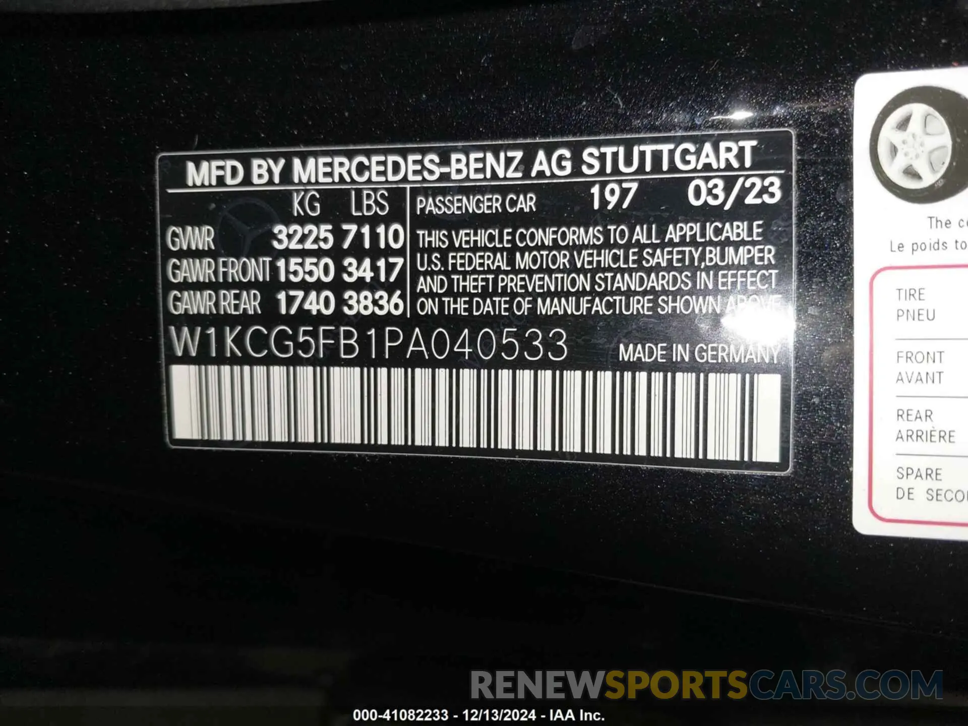 9 Photograph of a damaged car W1KCG5FB1PA040533 MERCEDES-BENZ AMG EQS 2023