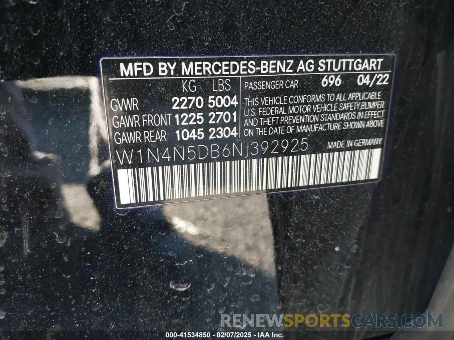 9 Фотография поврежденного автомобиля W1N4N5DB6NJ392925 MERCEDES-BENZ AMG GLA 45 2022