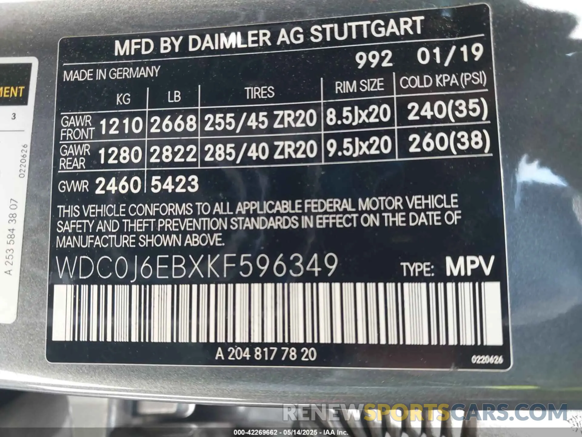 9 Photograph of a damaged car WDC0J6EBXKF596349 MERCEDES-BENZ AMG GLC 43 COUPE 2019