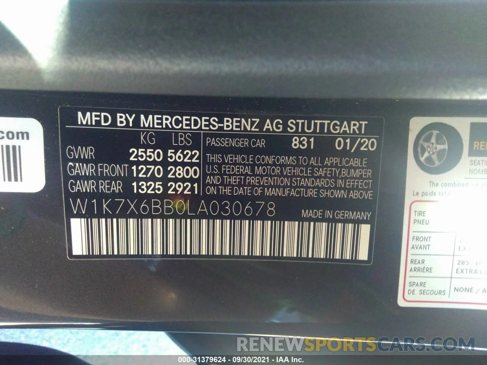 9 Photograph of a damaged car W1K7X6BB0LA030678 MERCEDES-BENZ AMG GT 2020