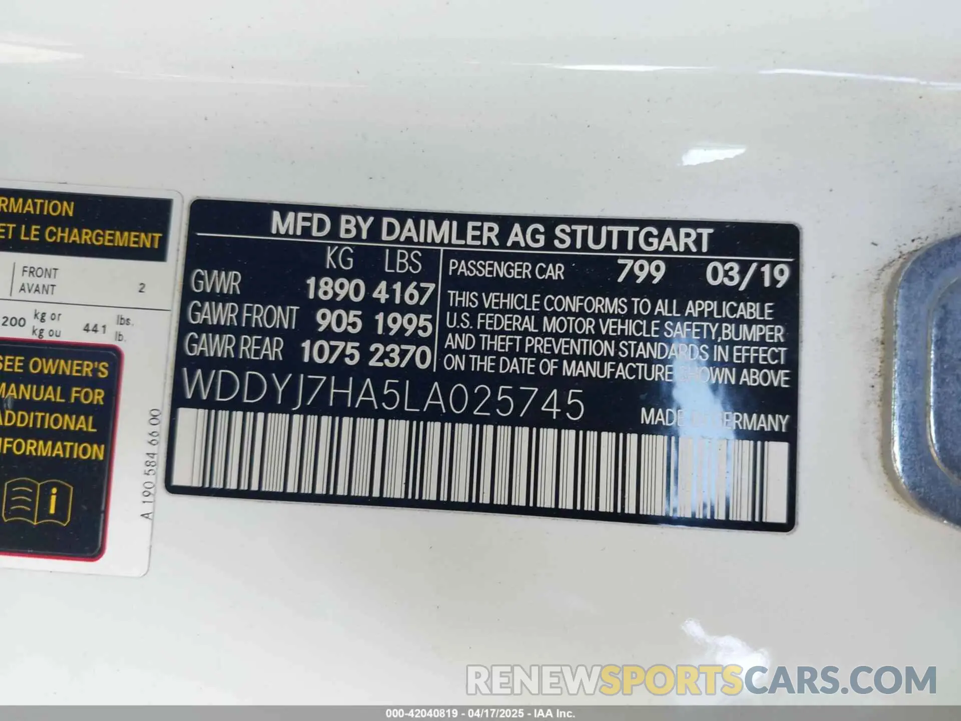 9 Photograph of a damaged car WDDYJ7HA5LA025745 MERCEDES-BENZ AMG GT 2020