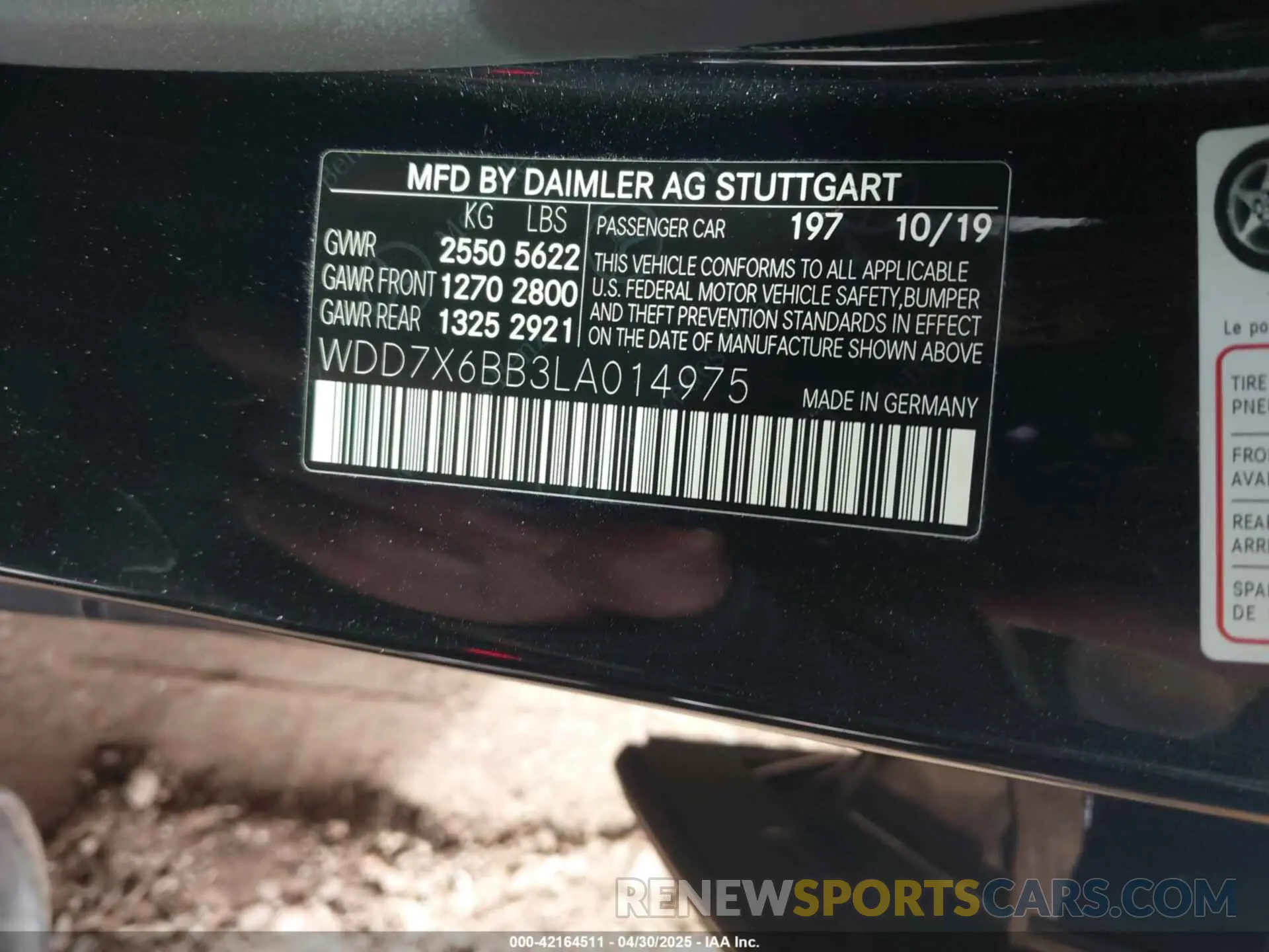 9 Фотография поврежденного автомобиля WDD7X6BB3LA014975 MERCEDES-BENZ AMG GT 53 4-DOOR COUPE 2020