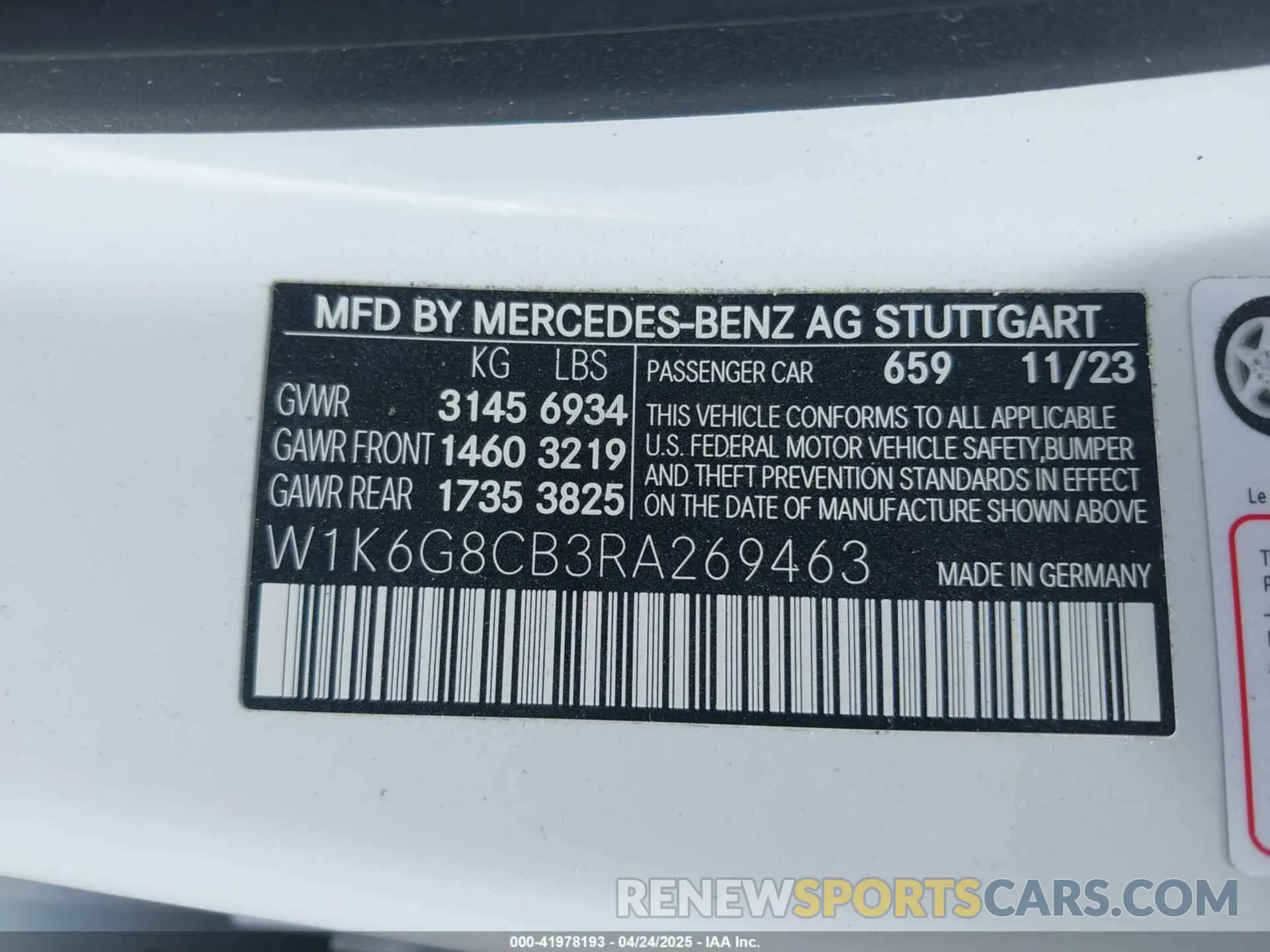 9 Photograph of a damaged car W1K6G8CB3RA269463 MERCEDES-BENZ AMG S 63 E 2024